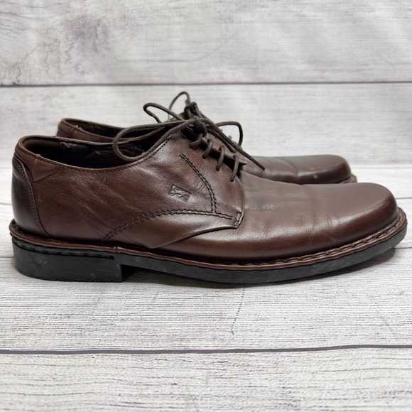 Fluchos Mens Brown Leather Oxford Dress Shoes Lace Up Comfort Size 43 EU 10 US - Picture 1 of 8